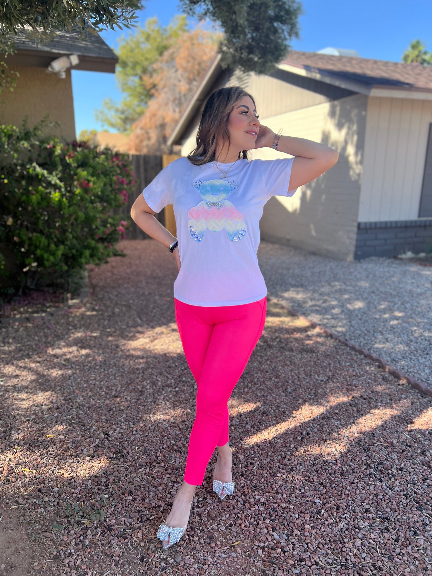 Metallic Pink Leggings