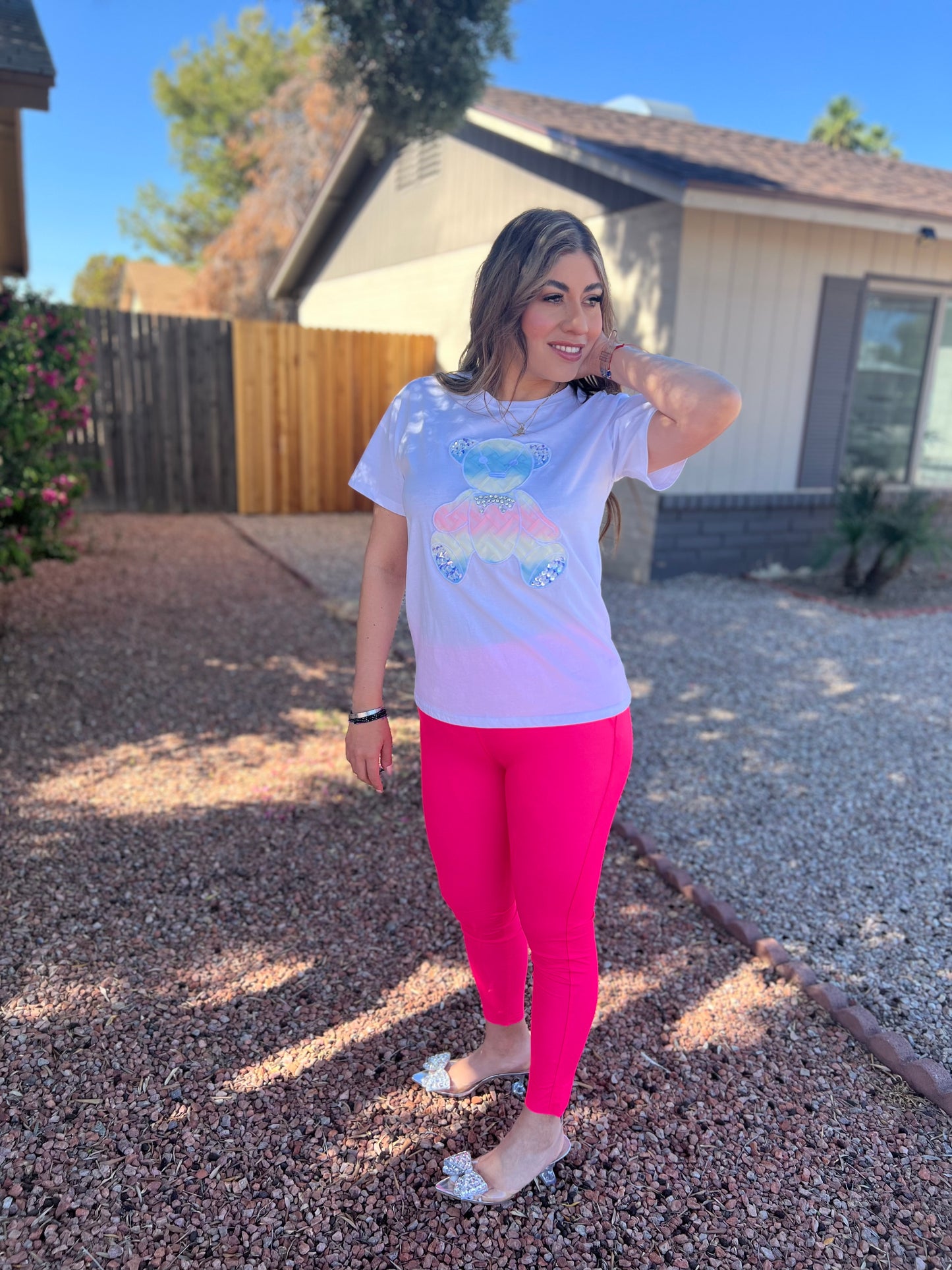 Metallic Pink Leggings