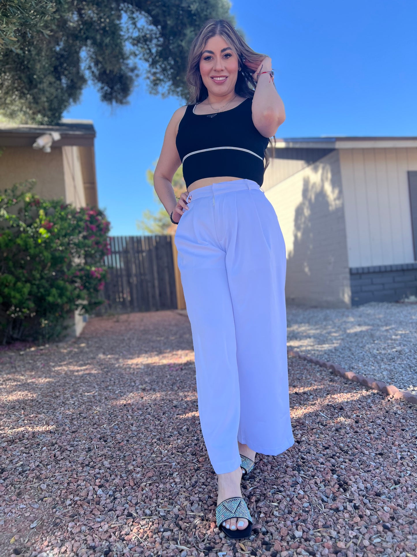 White Pants with heart pockets