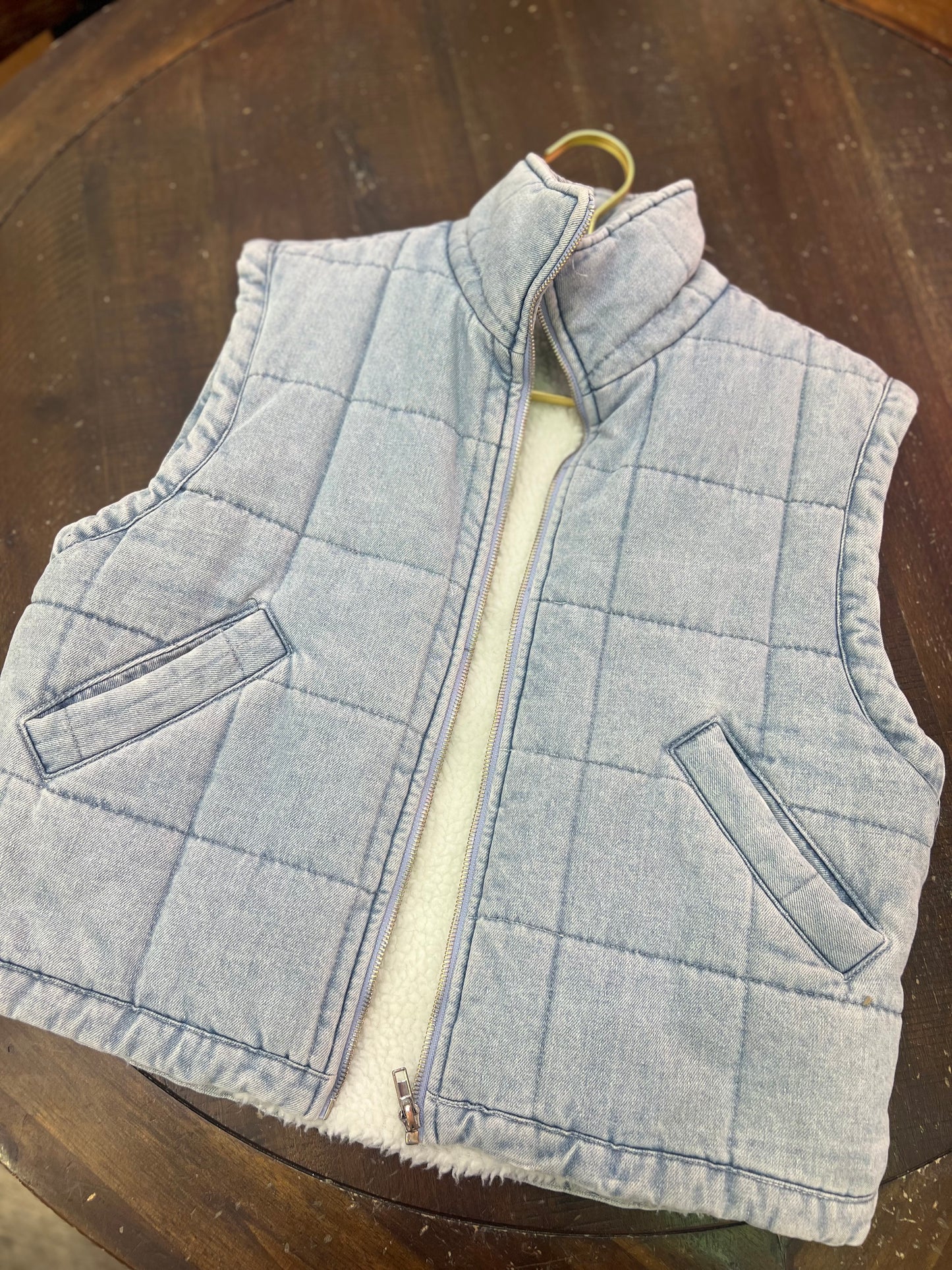 Denim Puffer Vest