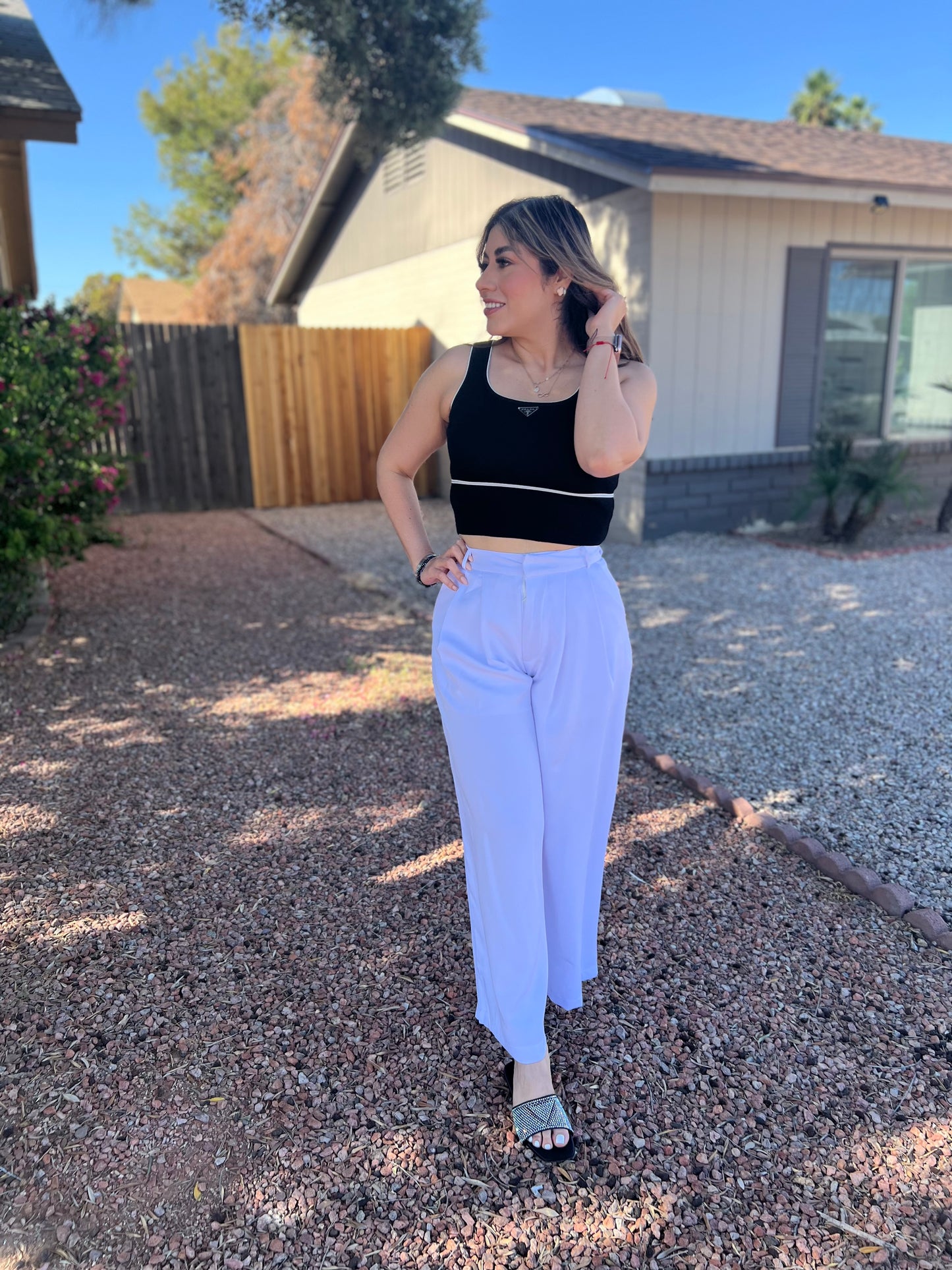 White Pants with heart pockets