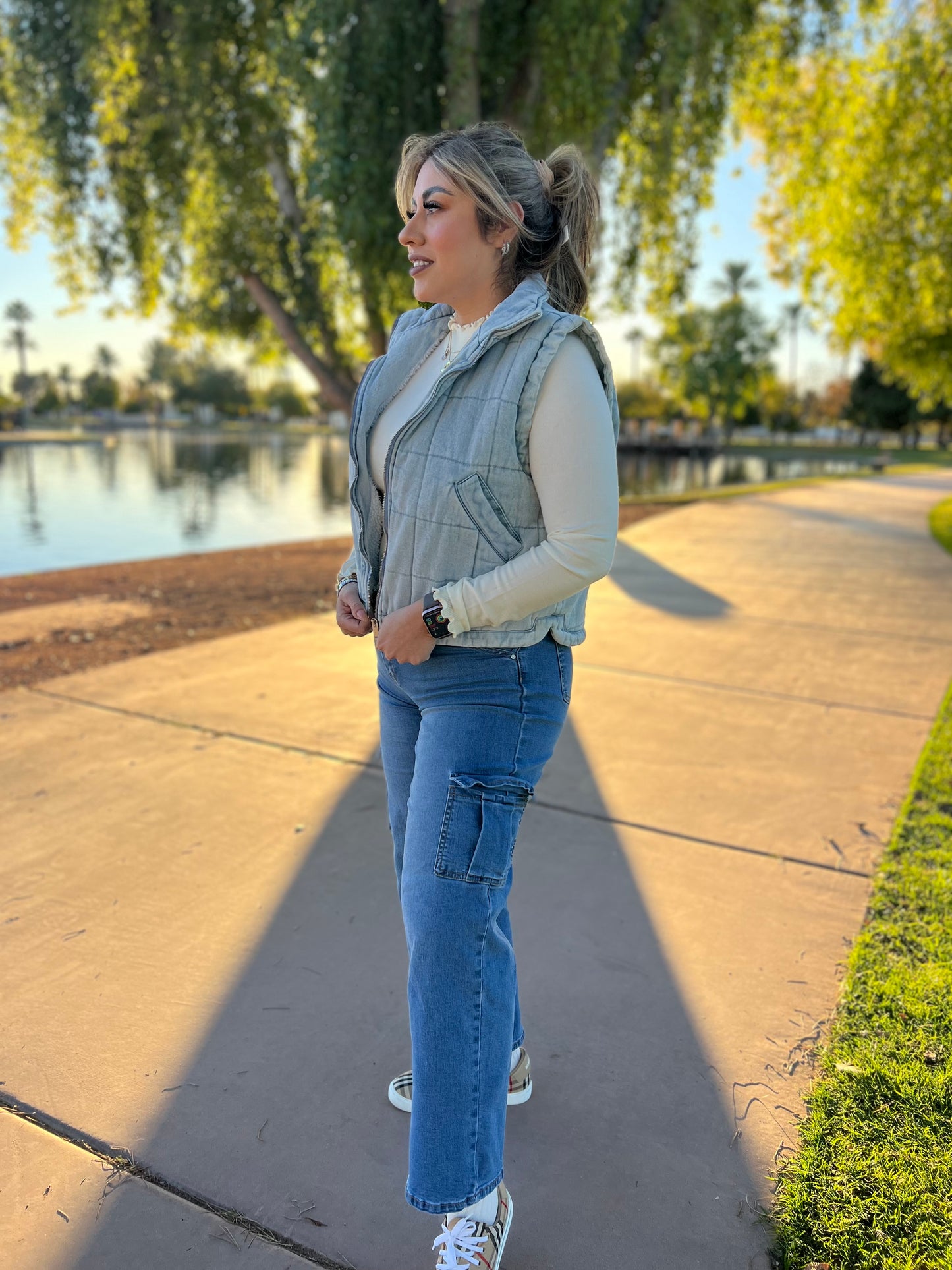 Denim Puffer Vest