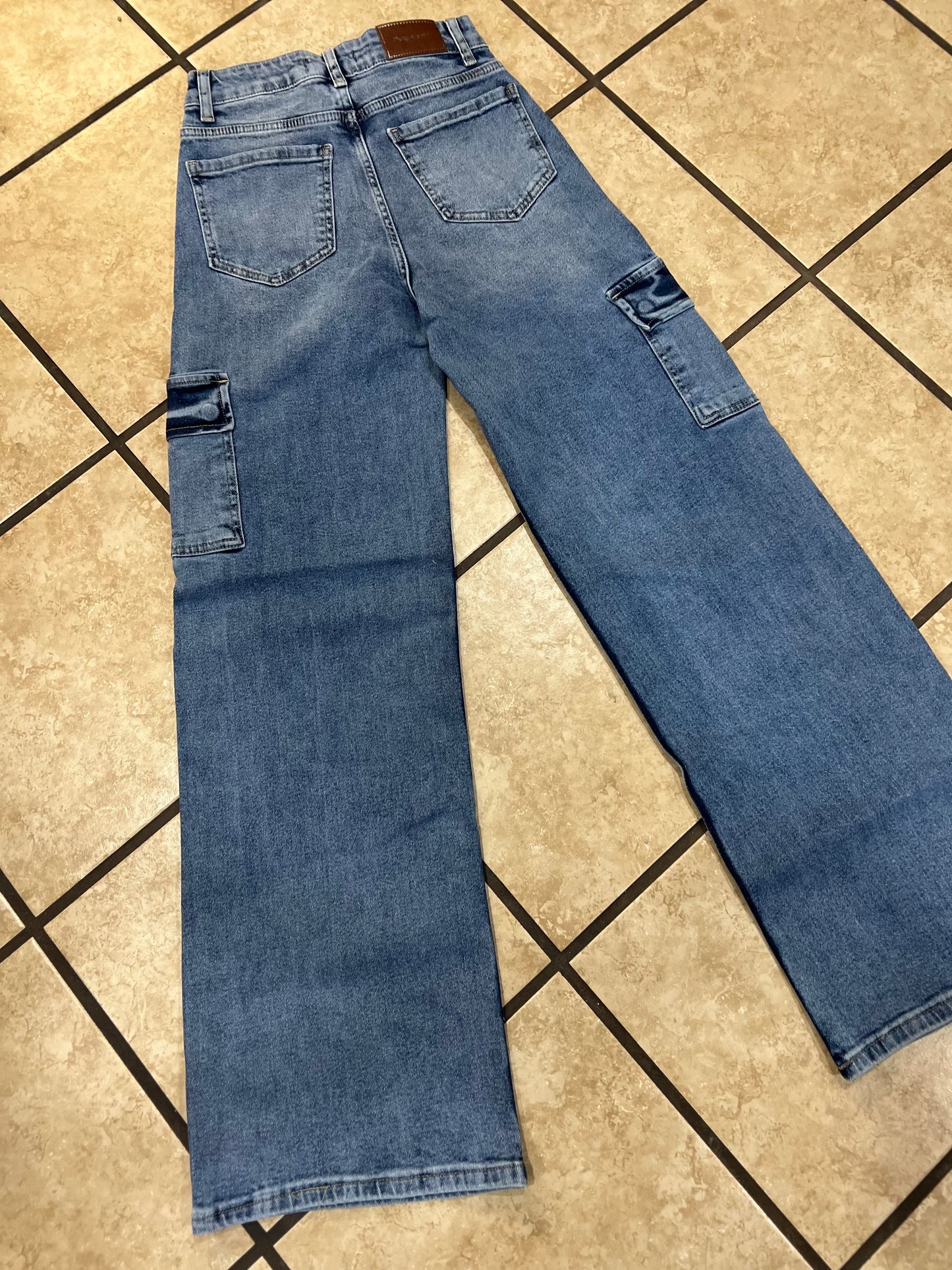 Cargo flare jeans