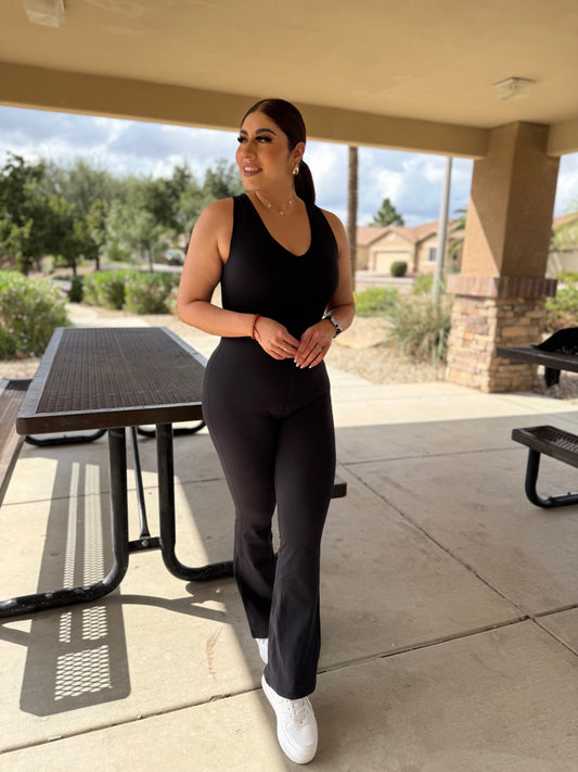 Flare black jumpsuit