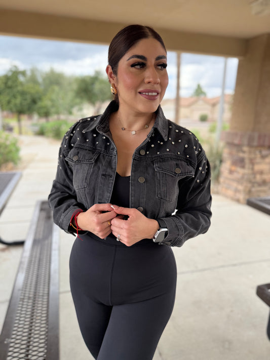 Denim Rhinestone Jacket